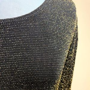 Black and gold mini dress